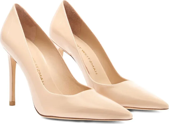 100mm Stuart power pointed-toe patent pumps - Image 2