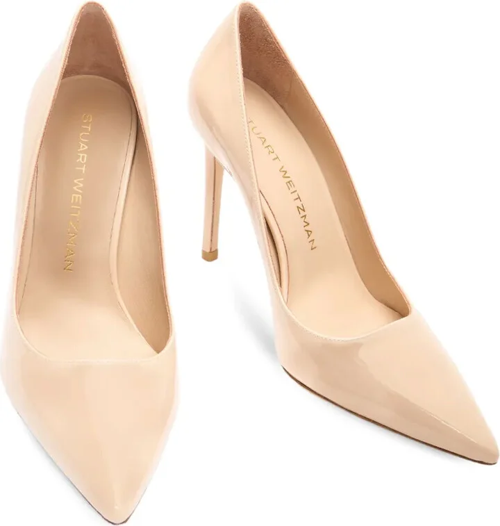 100mm Stuart power pointed-toe patent pumps - Image 3
