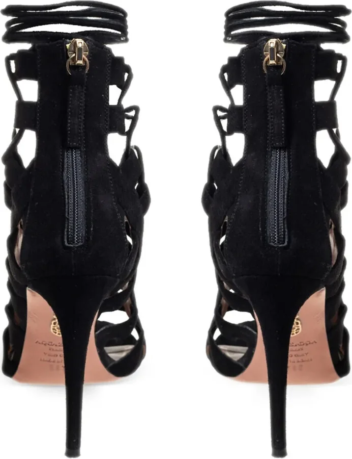 100mm Suede Heeled Sandals - Image 3