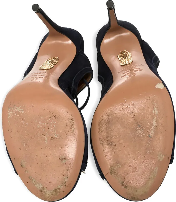 100mm Suede Heeled Sandals - Image 3