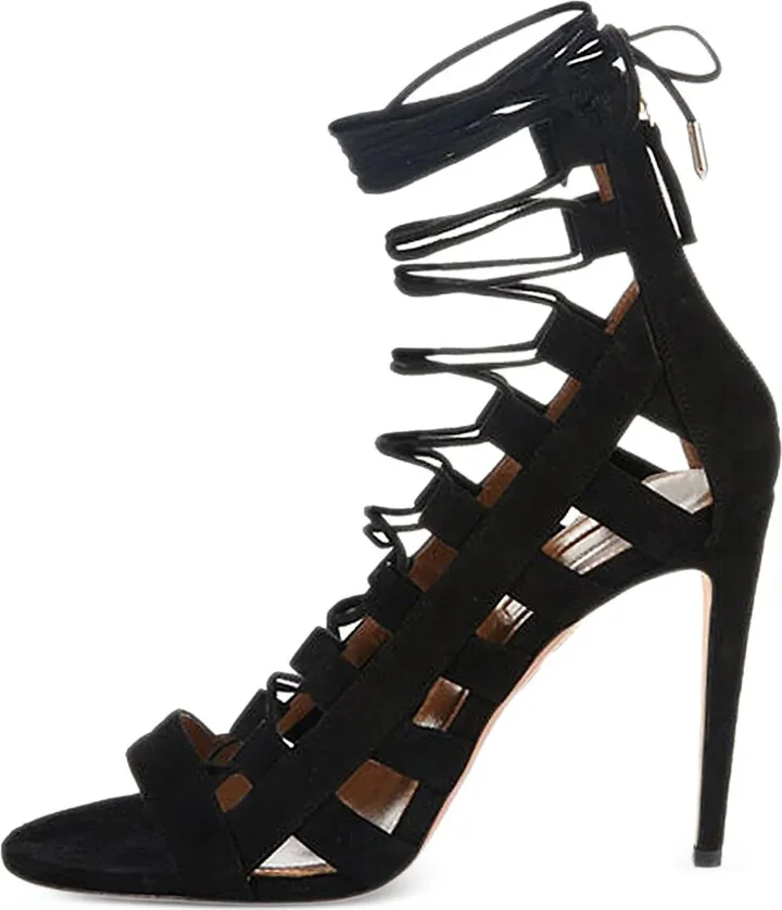 100mm Suede Heeled Sandals
