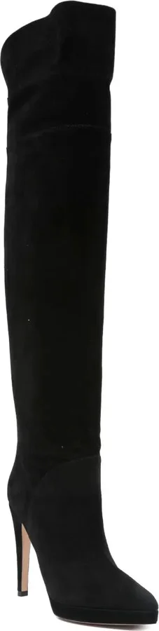 100mm Suede Knee-High Stiletto Boots - Image 2