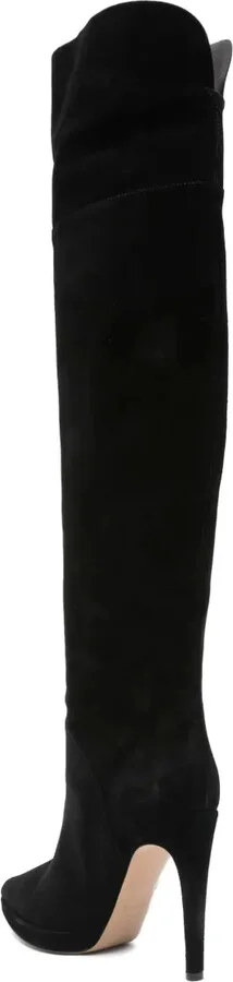 100mm Suede Knee-High Stiletto Boots - Image 3