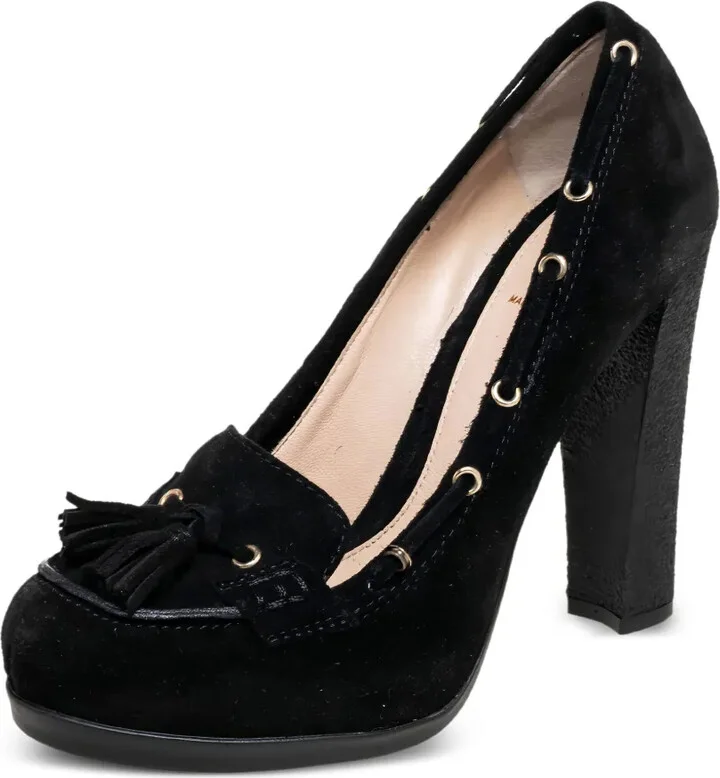 100mm Suede Loafer Pumps - Image 2