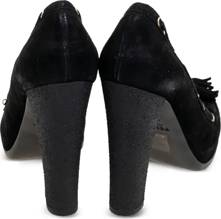 100mm Suede Loafer Pumps - Image 4