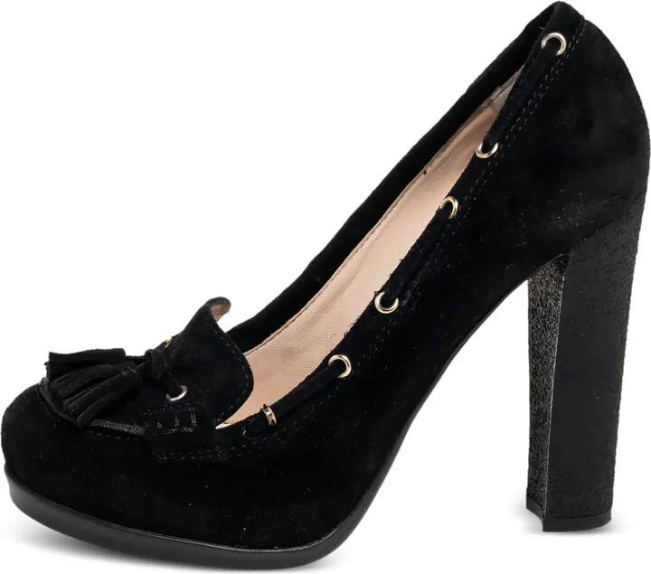 100mm Suede Loafer Pumps