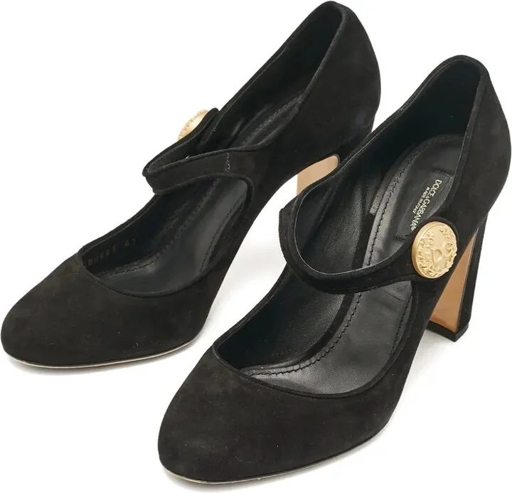 100mm Suede Mary-Jane Pumps - Image 2