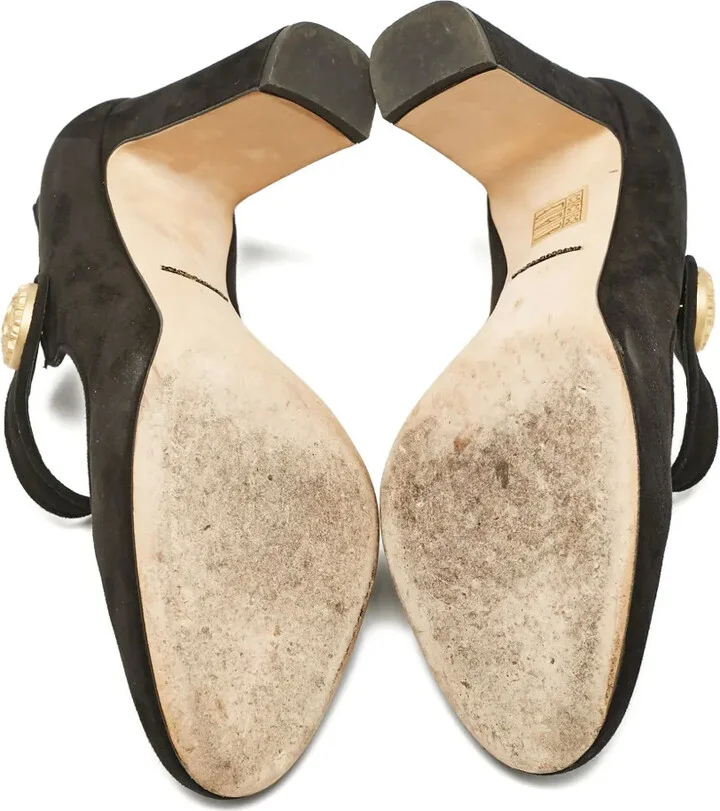 100mm Suede Mary-Jane Pumps - Image 5