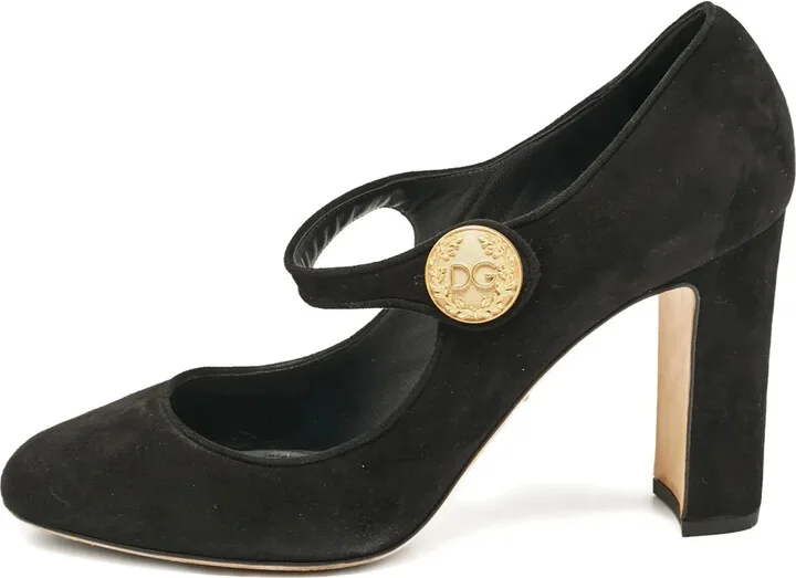 100mm Suede Mary-Jane Pumps