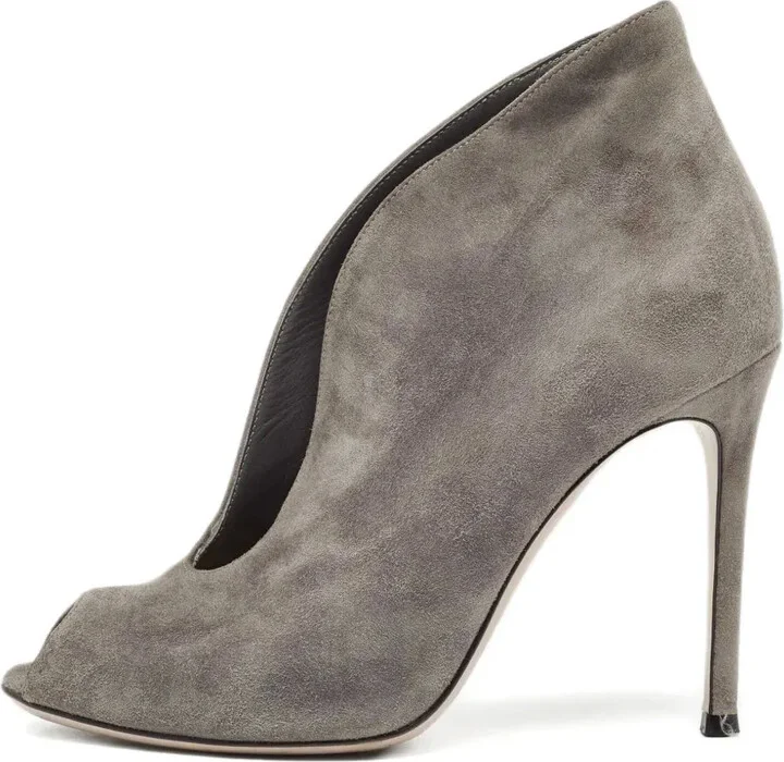 100mm Suede Peep-Toe Pumps - Image 2