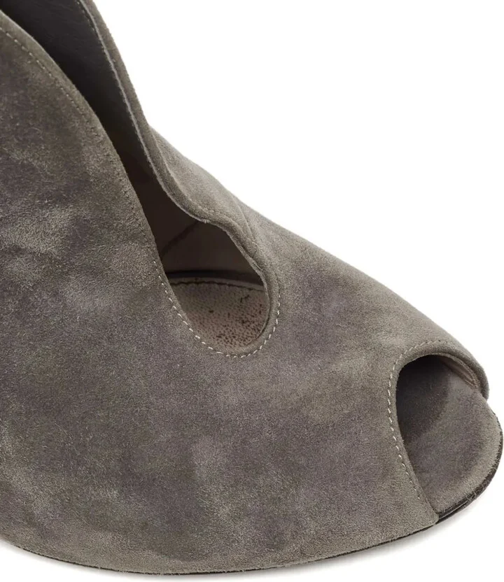 100mm Suede Peep-Toe Pumps - Image 5