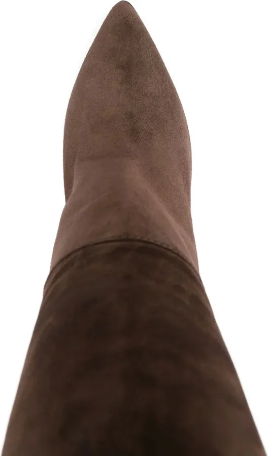 100mm Suede Stiletto Knee-High Boots - Image 4