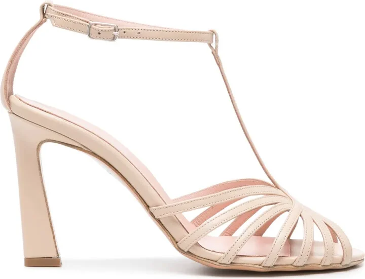100mm T-bar strappy sandals