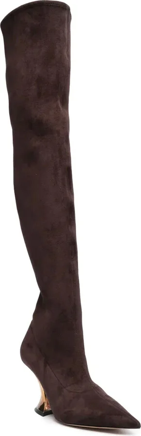 100mm Thigh-High Suede Boots - Image 2