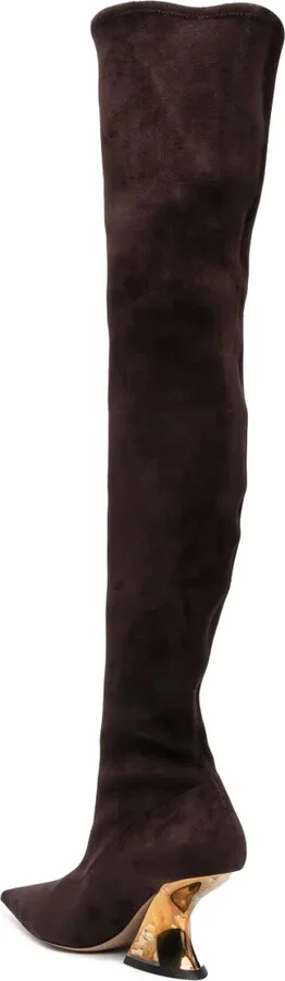 100mm Thigh-High Suede Boots - Image 3
