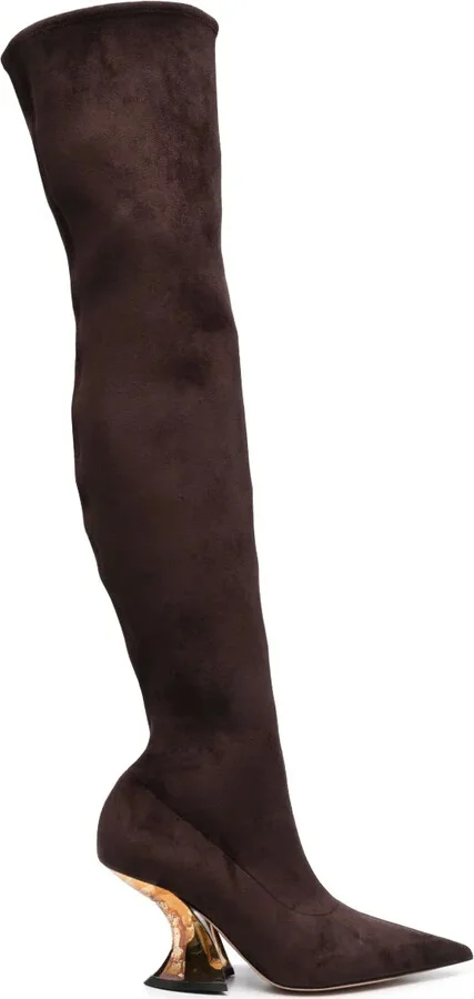 100mm Thigh-High Suede Boots