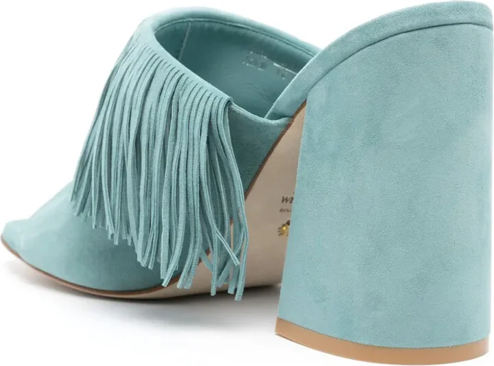 100mm Tia Fringe suede sandals - Image 3