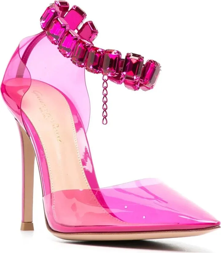 100mm Transparent Crystal-Embellished Pumps - Image 2