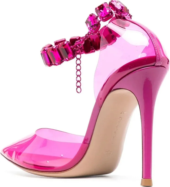 100mm Transparent Crystal-Embellished Pumps - Image 3