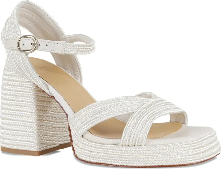 100MM Valle/142 metallic-weave block-heel sandals - Image 2