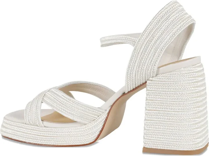 100MM Valle/142 metallic-weave block-heel sandals - Image 3