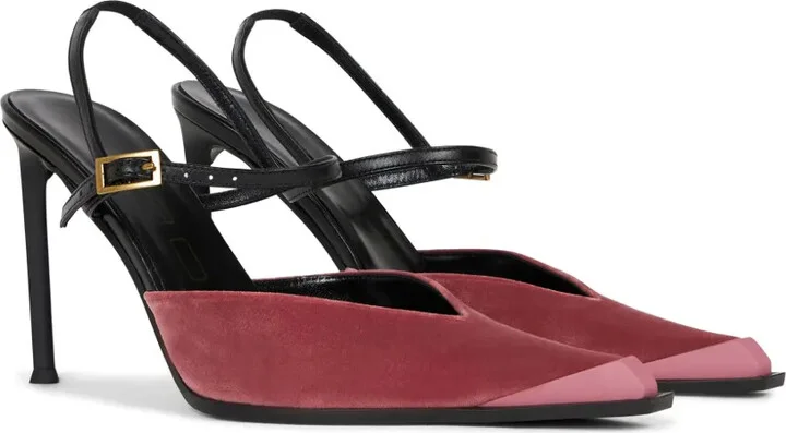 100mm Velvet Buckled Pumps - Image 2