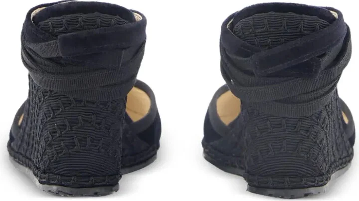 100mm Velvet Lace-Up Heeled Espadrilles - Image 3