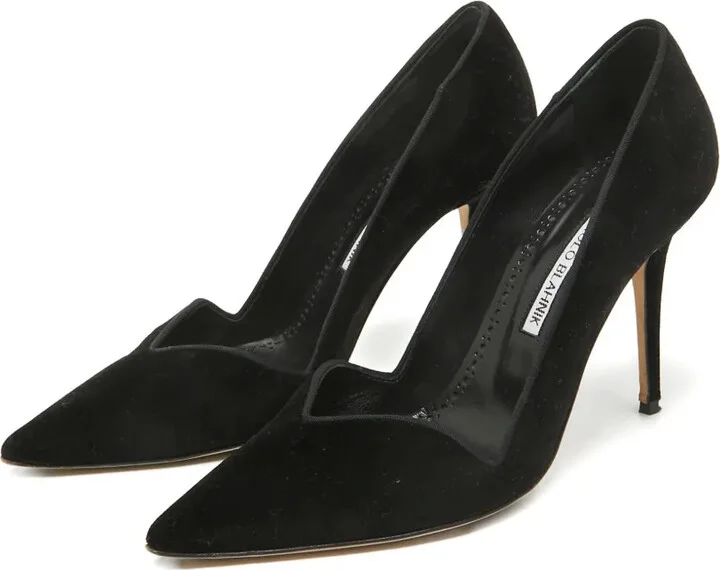 100mm Velvet Pointed-Toe Pumps - Image 2