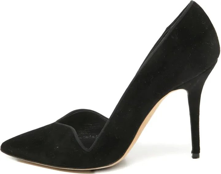 100mm Velvet Pointed-Toe Pumps