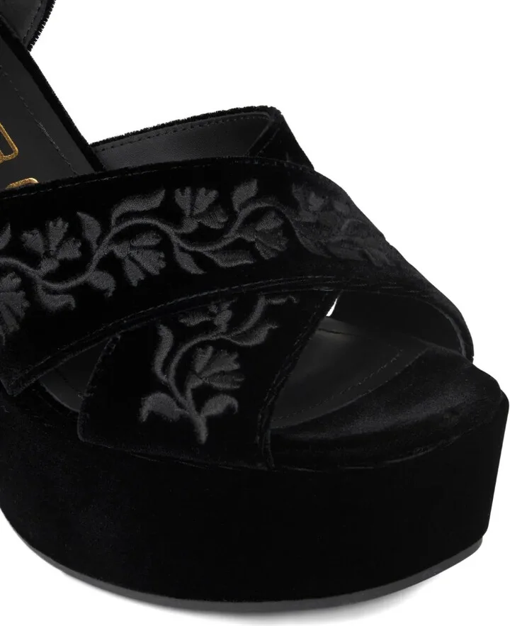 100mm Velvet Sandals - Image 4