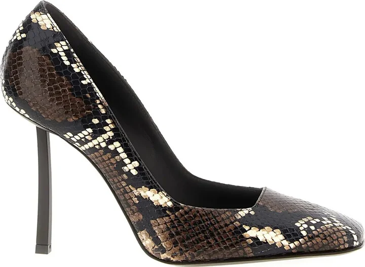 100mm Vittoria python-print pumps