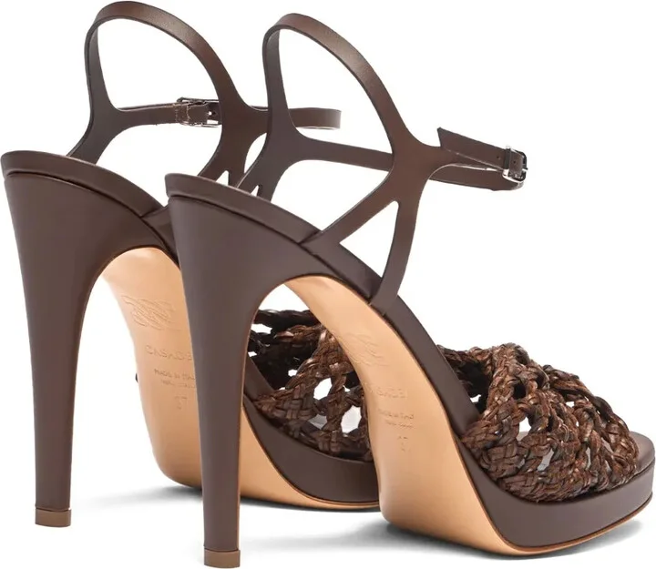 100mm Woven Heeled Sandals - Image 3