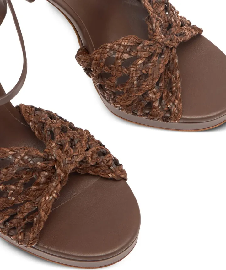 100mm Woven Heeled Sandals - Image 5