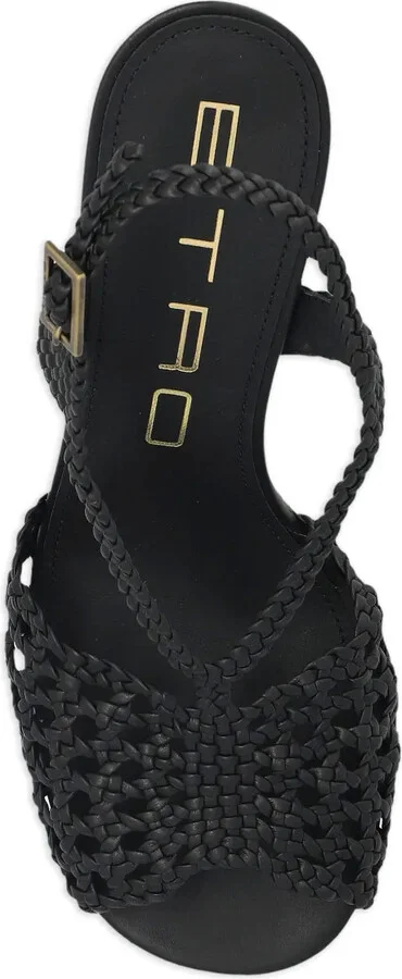 100mm Woven Heeled Sandals - Image 4