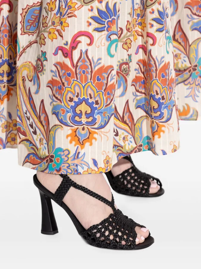 100mm Woven Heeled Sandals - Image 5