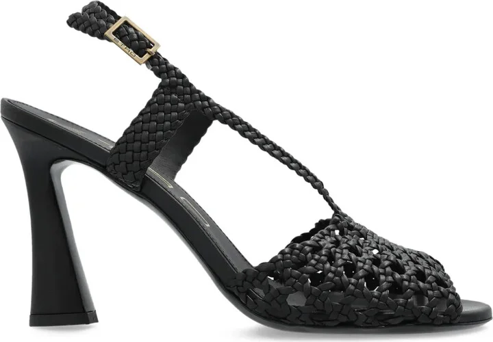 100mm Woven Heeled Sandals