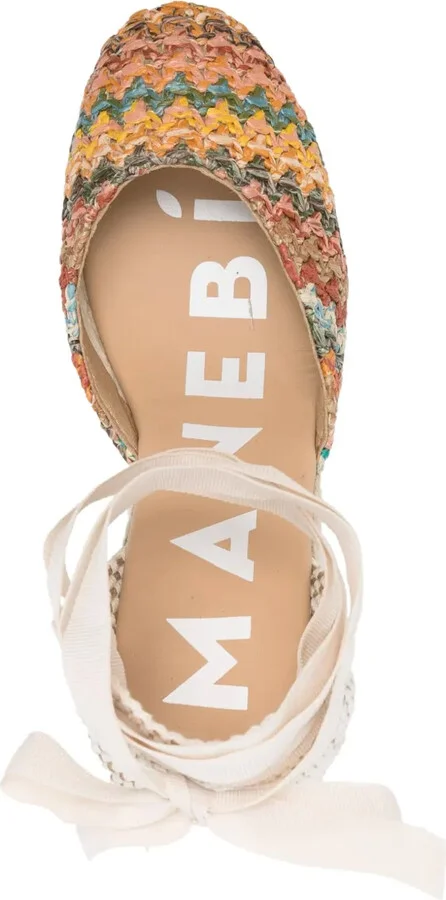 100mm Woven Raffia Espadrilles - Image 4