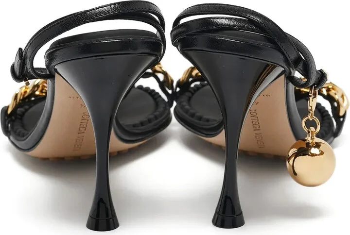 100mmchain-Detail Heeled Sandals - Image 3