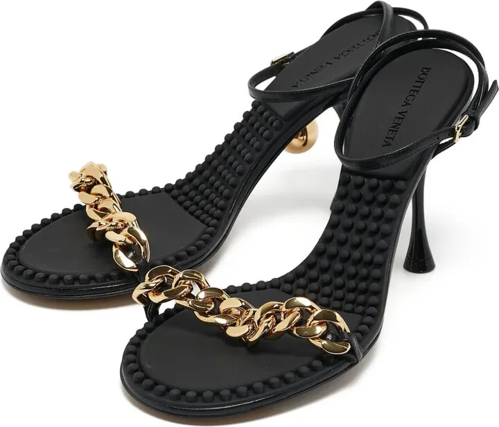 100mmchain-Detail Heeled Sandals - Image 4