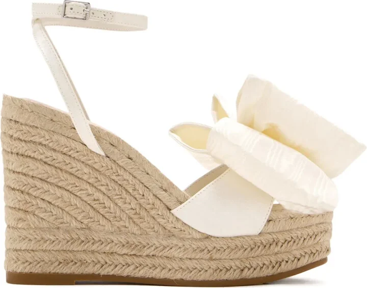 102mm Angelina bow-detail wedge espadrille