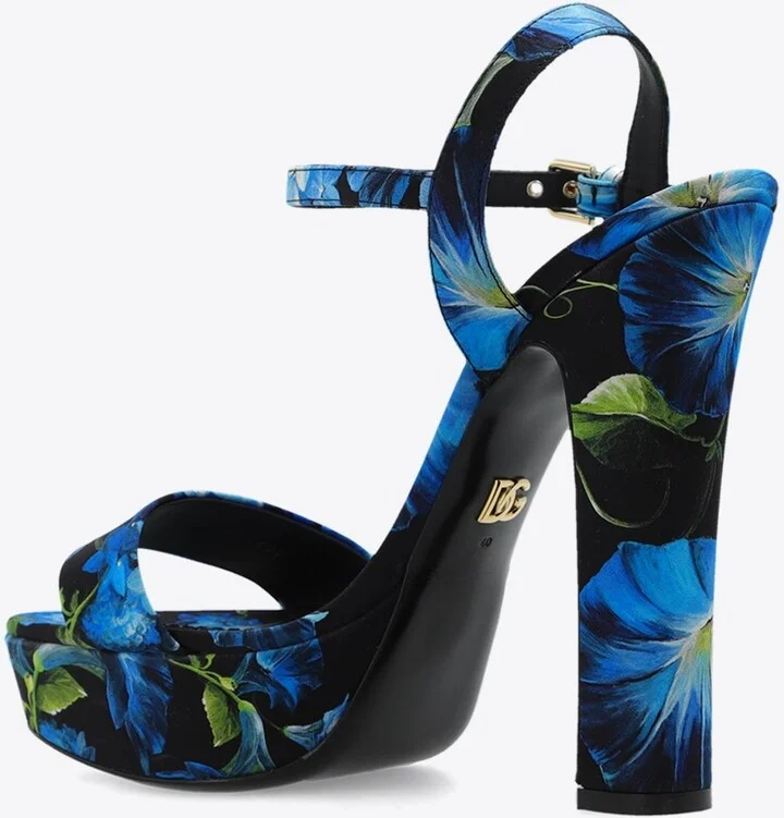 105 Bluebell Print Platform Sandals - Image 2