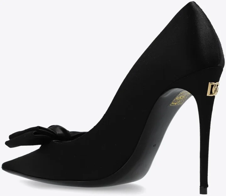 105 Bow Appliqué Satin Pumps - Image 2