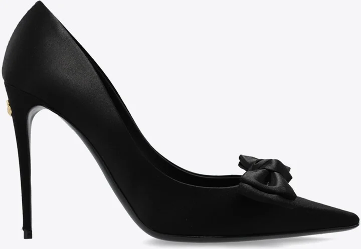 105 Bow Appliqué Satin Pumps