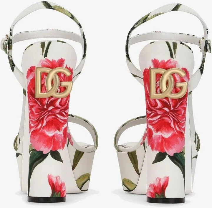 105 Carnation-Printed Platform Sandals - Image 2