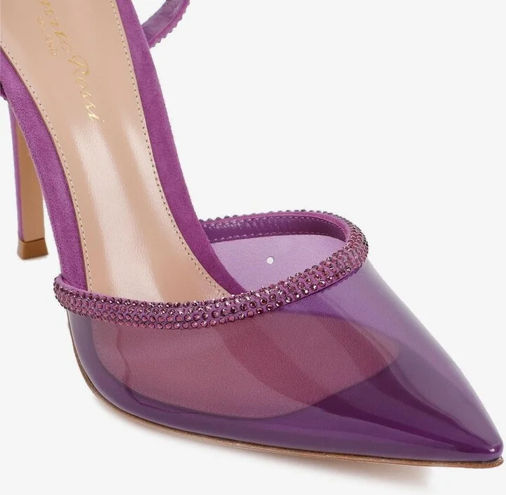 105 Crystal-Embellished Plexiglass Pumps - Image 2