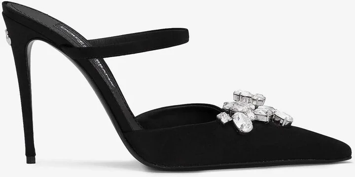 105 Crystal-Embellished Stiletto Mules