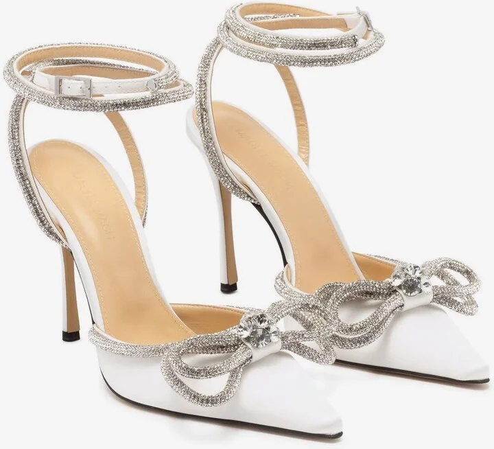 105 Double Bow Crystal-Embellished Satin Pumps - Image 2