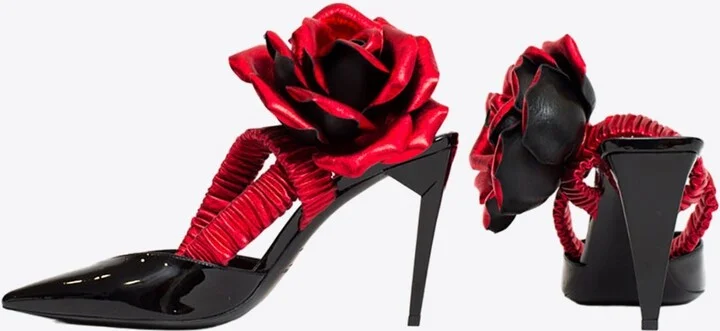 105 Floral Appliqué Patent-Leather Pumps - Image 3