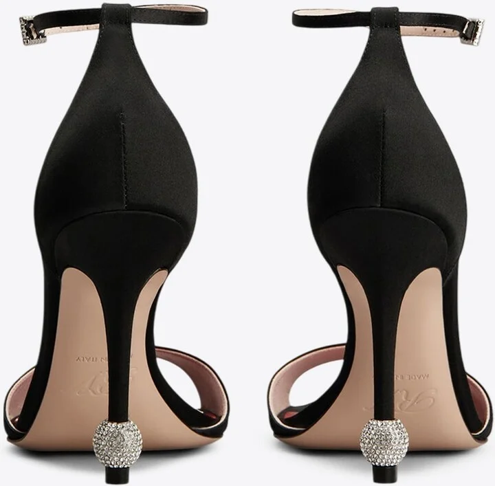 105 Jewel Embellished Satin Sandals - Image 2