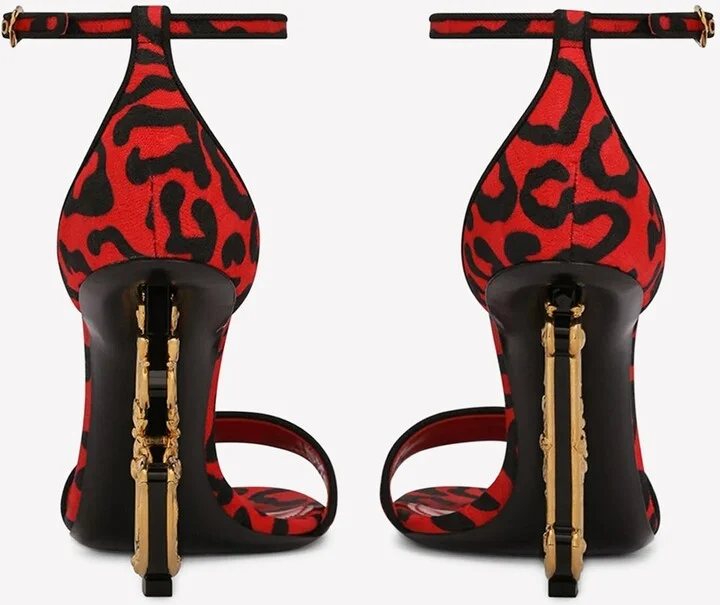 105 Leopard Print Baroque DG Sandals - Image 2